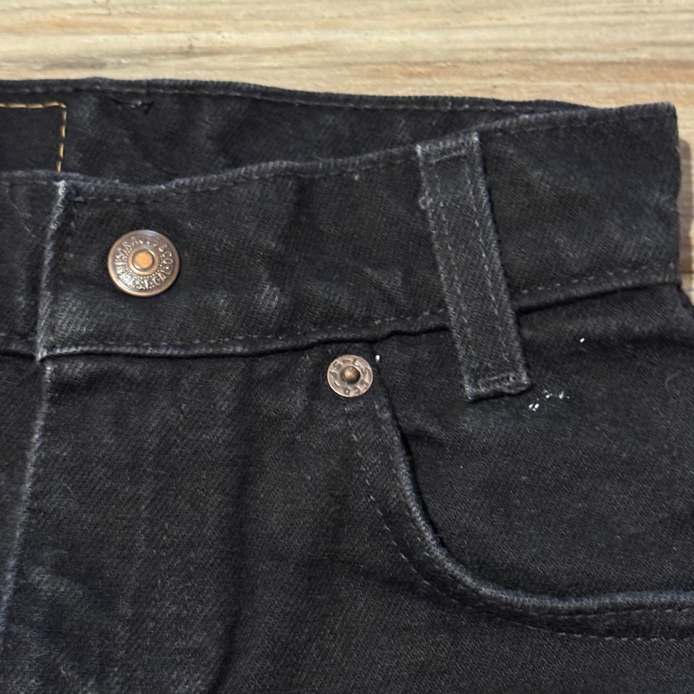Vintage 90s Little Levis 550 Relaxed Fit Slim Black Orange Tab Jeans Kids Size 6 - Picture 6 of 8